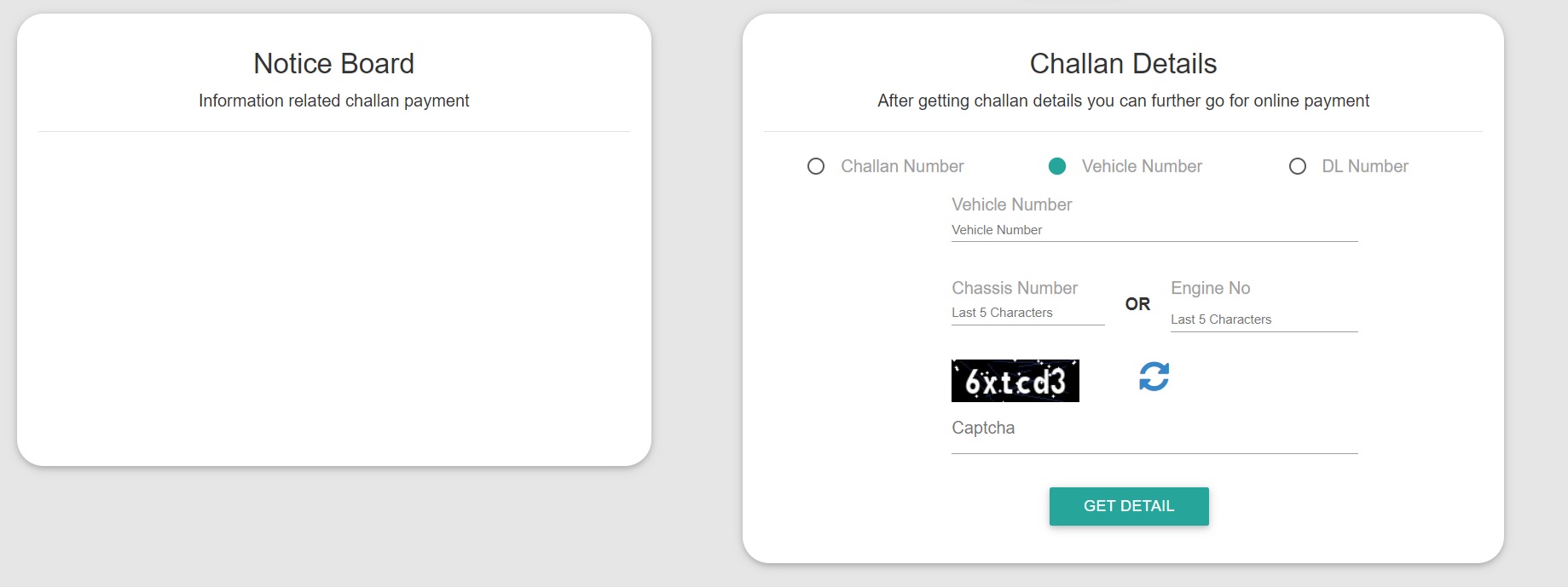 DTO Challan login