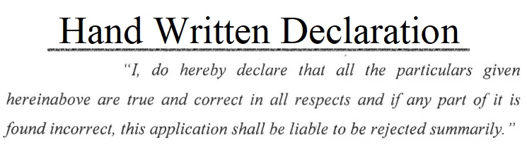 PHC Hand Written Declaration