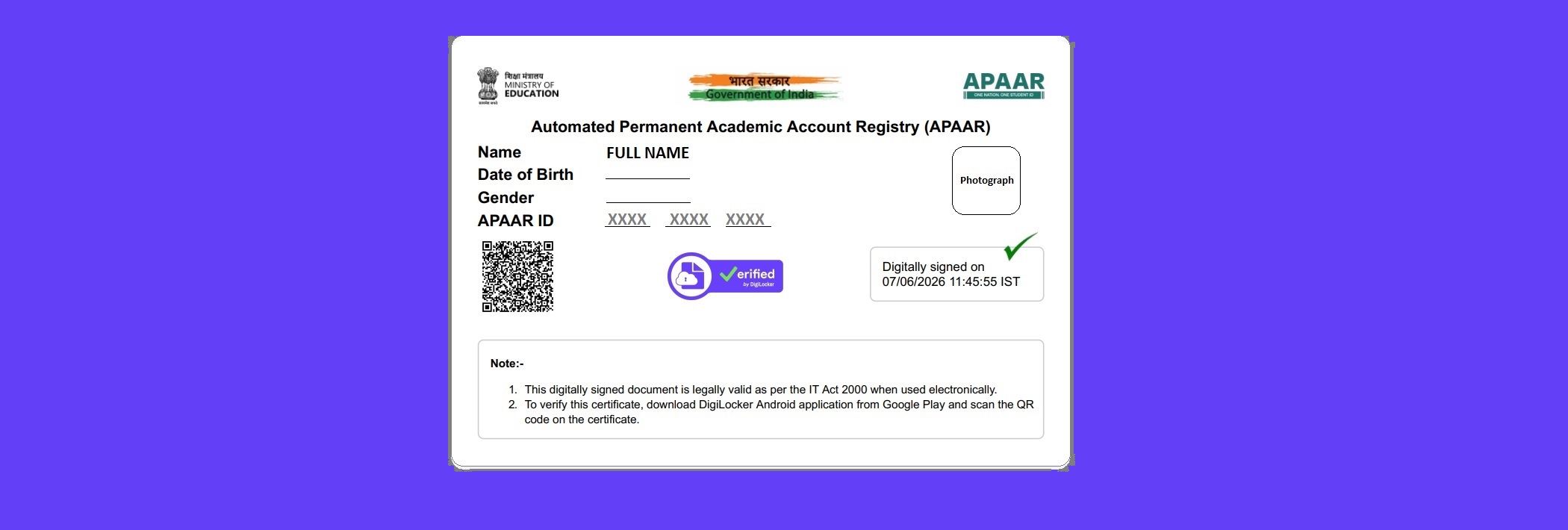 Apaar Id Banner